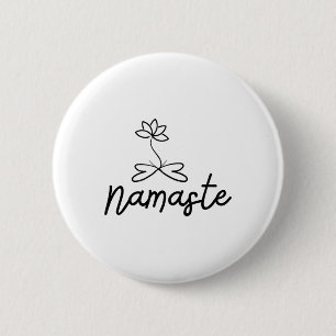 Chapa Redonda De 5 Cm Motivo de Namaste Loto para Espiritualidad Meditac