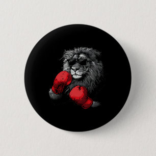 Chapa Redonda De 5 Cm Motivo de retrato de león boxeador vida silvestre