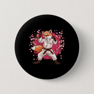 Chapa Redonda De 5 Cm Motivo de zorro de karate Taekwondo Jiu-jitsu Mma 