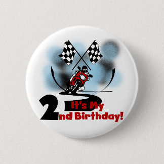 Chapa Redonda De 5 Cm Motocicleta Carreras 2º cumpleaños camisetas y reg