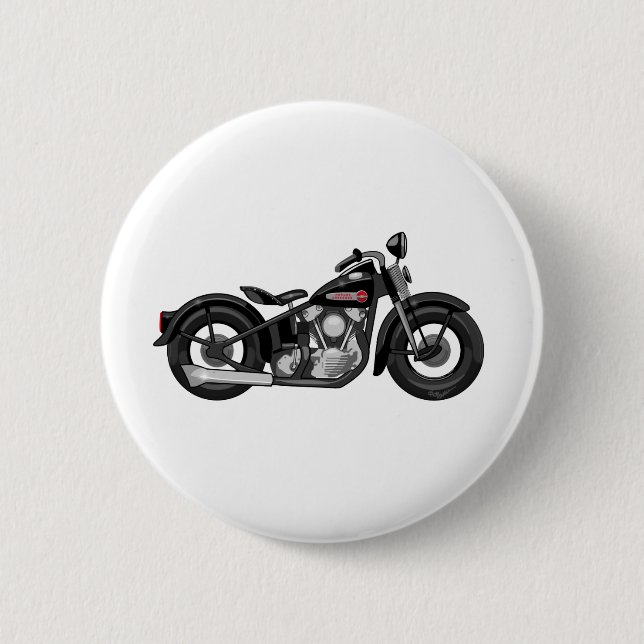 Chapa Redonda De 5 Cm Motocicleta del Knucklehead (Anverso)