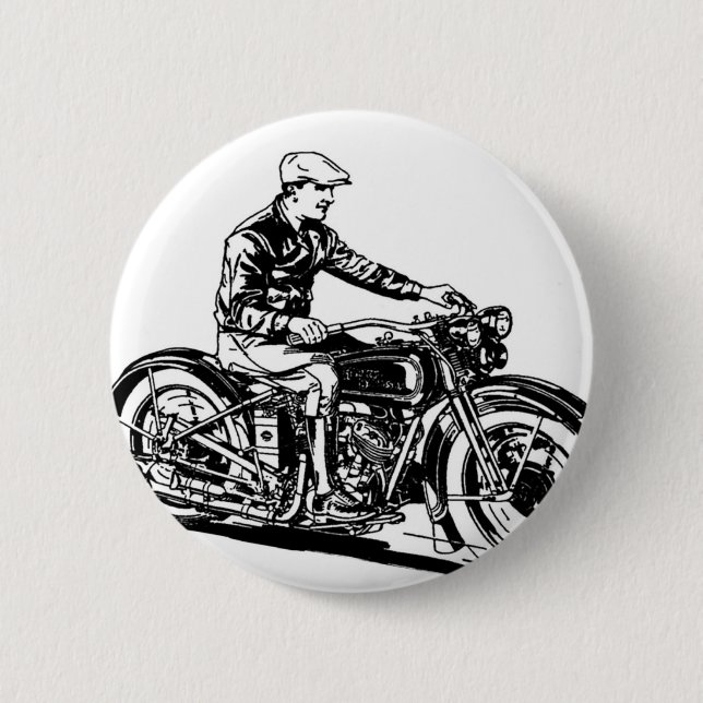 Chapa Redonda De 5 Cm Motocicleta del vintage (Anverso)