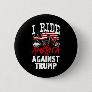 Chapa Redonda De 5 Cm Motociclista Anti Trump Pro Democracia Resiste Con