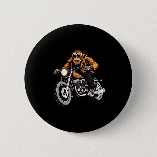 Chapa Redonda De 5 Cm Motorcycle Monkeys  (Anverso)