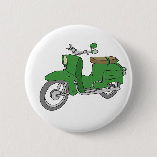 Chapa Redonda De 5 Cm Motorscooter verde "Schwalbe "