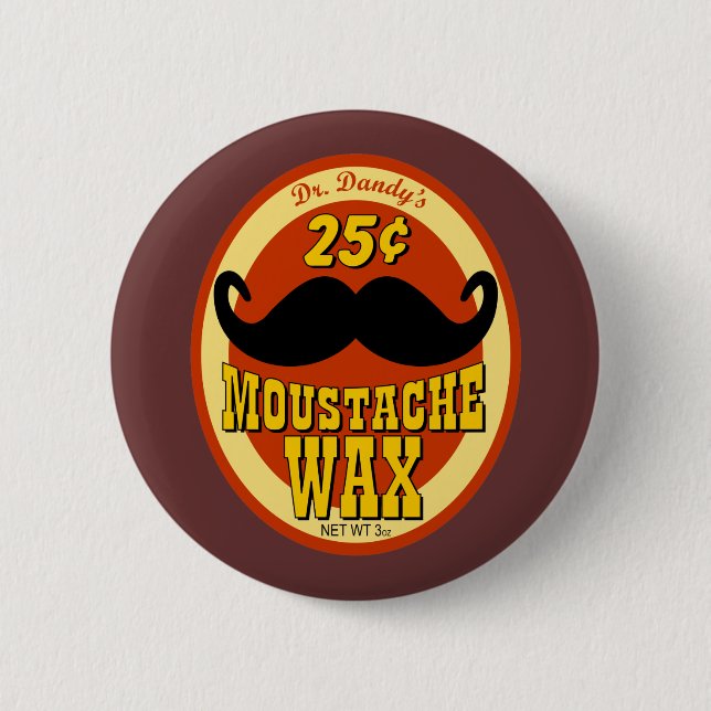 Chapa Redonda De 5 Cm Moustache Wax del Dr. Dandy's (Anverso)