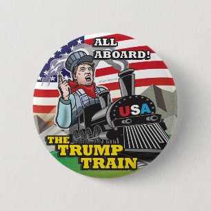 Chapa Redonda De 5 Cm Movimiento político americano TRUMP TRAIN USA