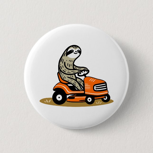 Chapa Redonda De 5 Cm Mowing Sloth (Anverso)