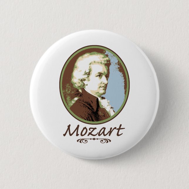 Chapa Redonda De 5 Cm Mozart (Anverso)