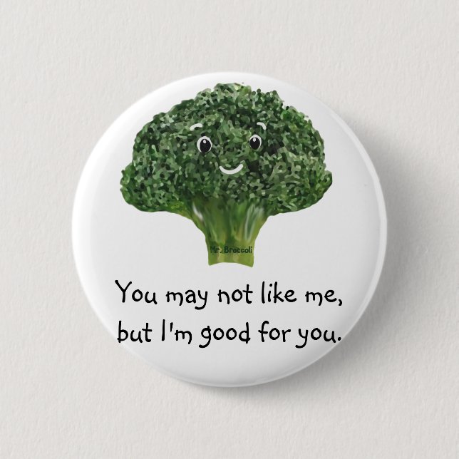 Chapa Redonda De 5 Cm Mr.Broccoli (Anverso)