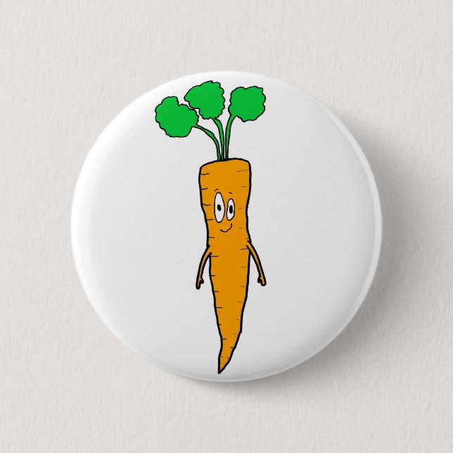 Chapa Redonda De 5 Cm Mr.Carrot en blanco (Anverso)