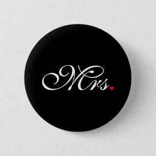 Chapa Redonda De 5 Cm Mrs. Wife Bride His Hers Newly Weds