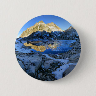 Chapa Redonda De 5 Cm Mt Izaak Walton sobre el lago Bighorn Sunrise - Si