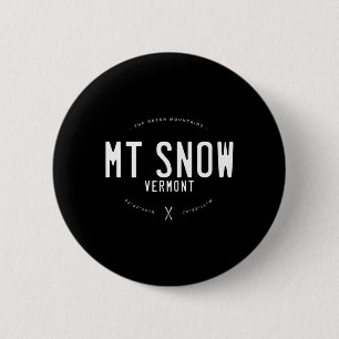 Chapa Redonda De 5 Cm Mt. Snow Vermont Gráfico Distorsionado Esquí Vinta