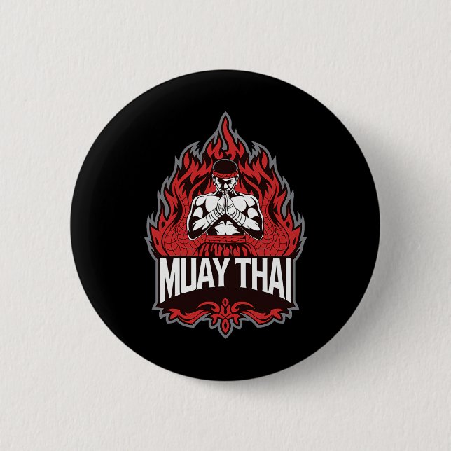 Chapa Redonda De 5 Cm Muay Thai - Boxeo tradicional tailandés (Anverso)
