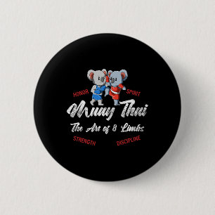 Chapa Redonda De 5 Cm Muay Thai Koala Boxeo Tailandés Y Kickboxing 