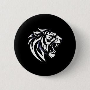 Chapa Redonda De 5 Cm Muay Thai Mma Lucha Tatuaje Rugido de Tigre Kickbo