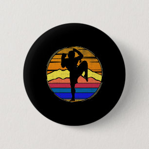 Chapa Redonda De 5 Cm Muay Thai Vintage Retro Atardecer Divertido Gi de 