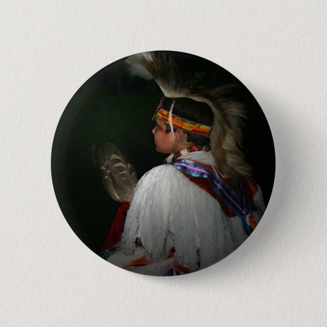 Chapa Redonda De 5 Cm Muchacho cherokee (Anverso)