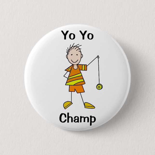 Chapa Redonda De 5 Cm Muchacho con el yoyo (Anverso)