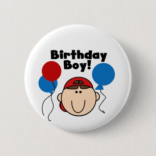 Chapa Redonda De 5 Cm Muchacho del cumpleaños