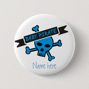 Chapa Redonda De 5 Cm Muchacho del pirata del bebé