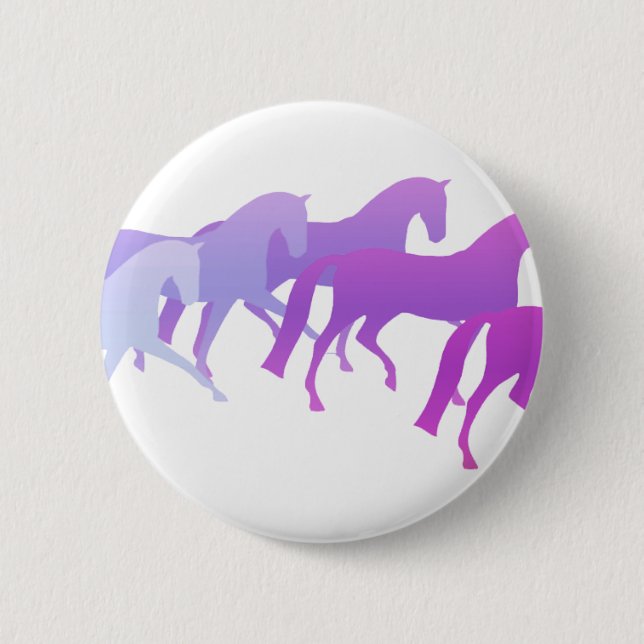 Chapa Redonda De 5 Cm Muchos caballos (púrpuras) (Anverso)