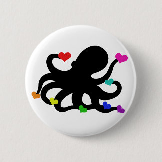 Chapa Redonda De 5 Cm Muchos corazones de amor Diseño de Arte Octopus