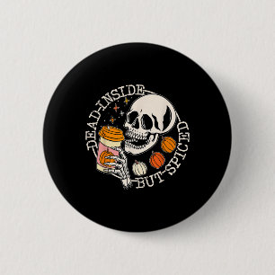 Chapa Redonda De 5 Cm Muertos Dentro Pero Calavera De Calabaza En Picadu
