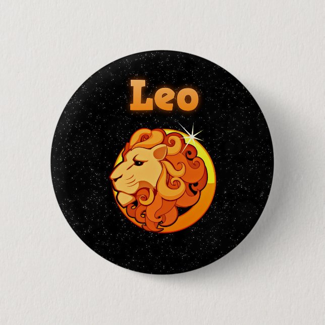 Chapa Redonda De 5 Cm Muestra Leo del zodiaco (Anverso)