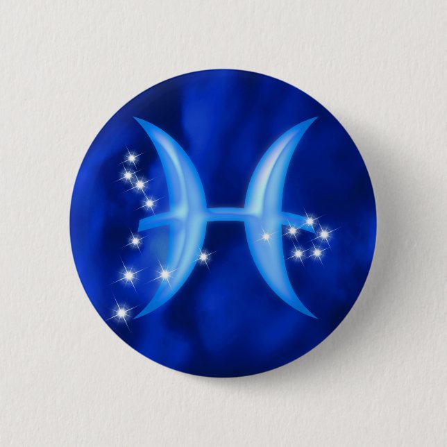 Chapa Redonda De 5 Cm Muestra Piscis del zodiaco (Anverso)