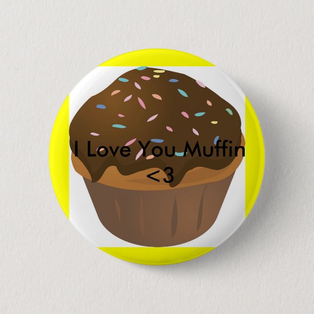 Chapa Redonda De 5 Cm muffin_cartoon, te amo mollete <3 (Anverso)