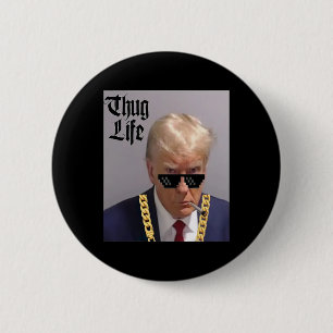 Chapa Redonda De 5 Cm Mug Shot - Asesinato de Donald Trump - matón de la