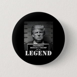 Chapa Redonda De 5 Cm Mugshot del legado del presidente Trump