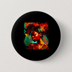Chapa Redonda De 5 Cm Mujer afroamericana de arte negro precioso