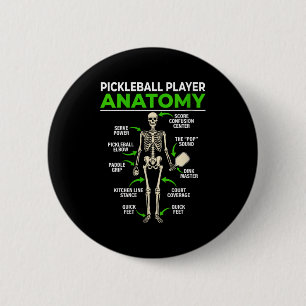 Chapa Redonda De 5 Cm Mujer anatomía jugador de pickleball divertido din
