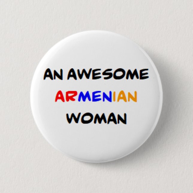 Chapa Redonda De 5 Cm mujer armenia, increíble (Anverso)