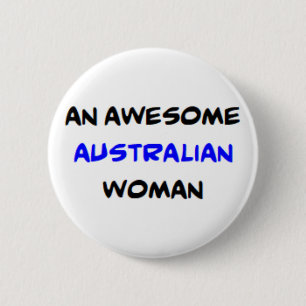 Chapa Redonda De 5 Cm mujer australiana, increíble