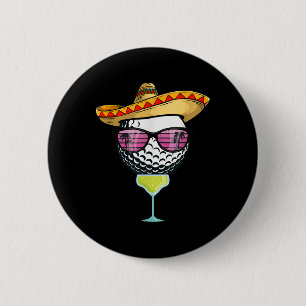 Chapa Redonda De 5 Cm Mujer Cinco De Mayo Golf Ball Con Sombrero Margar