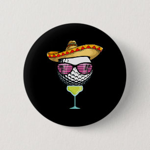 Chapa Redonda De 5 Cm Mujer Cinco De Mayo Golf Ball Con Sombrero Margar