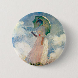 Chapa Redonda De 5 Cm Mujer con Parasol Claude Monet