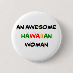Chapa Redonda De 5 Cm mujer hawaiana, impresionante