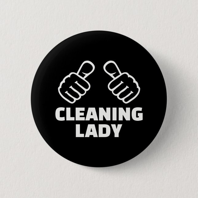 Chapa Redonda De 5 Cm Mujer limpiadora (Anverso)