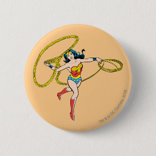 Chapa Redonda De 5 Cm Mujer Maravilla Swinging Lasso