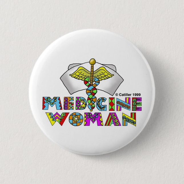 Chapa Redonda De 5 Cm Mujer medica (Anverso)