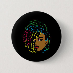 Chapa Redonda De 5 Cm Mujer negra africana afro pelo Guay historia negra