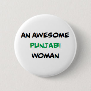 Chapa Redonda De 5 Cm mujer punjabi, taza de café impresionante