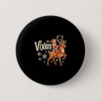 Chapa Redonda De 5 Cm Mujer vampiresa ciervo de navidad chica pin up san