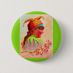 Chapa Redonda De 5 Cm Mujer victoriana jester