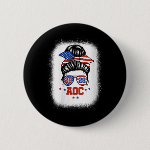 Chapa Redonda De 5 Cm Mujeres Aoc 2028 A.C. 2028 Para Presidente Messy B